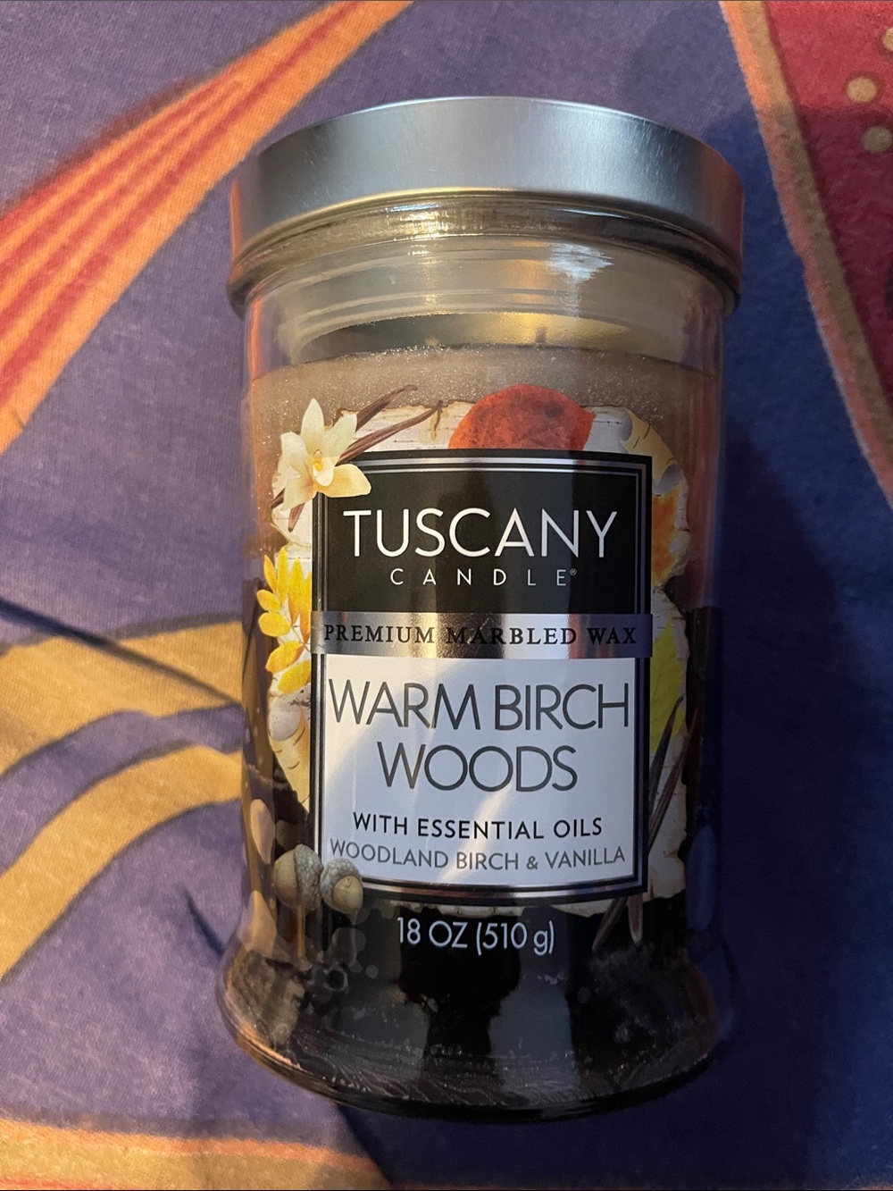 Tuscany Candle Warm Birch Woods Jar - Brown Wax with Silver Lid